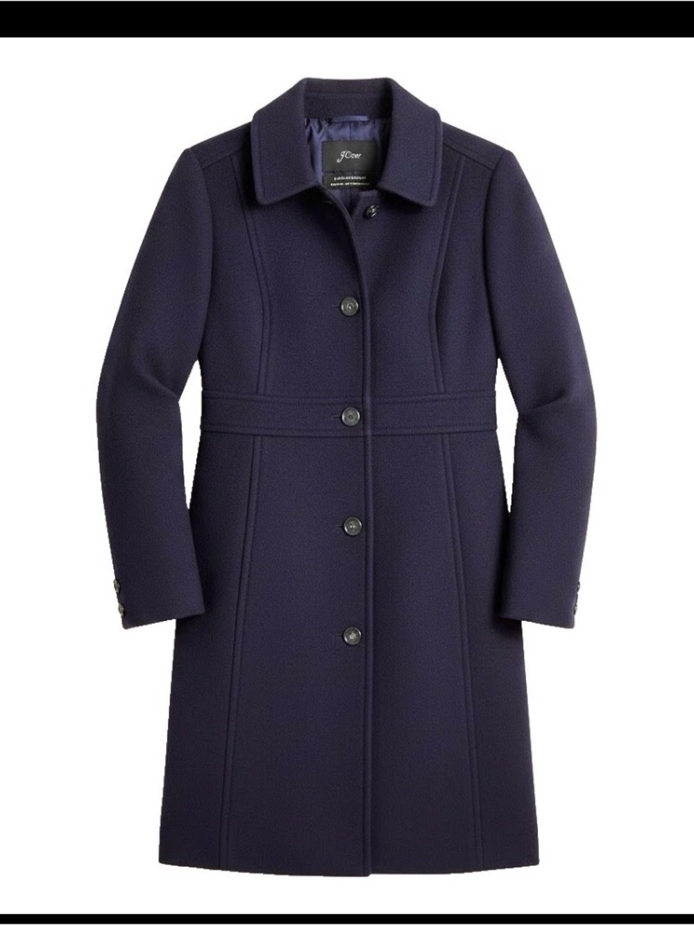 J.Crew Women’s Navy Long Classic Lady Day Double-cloth Wool Coat Sz2
